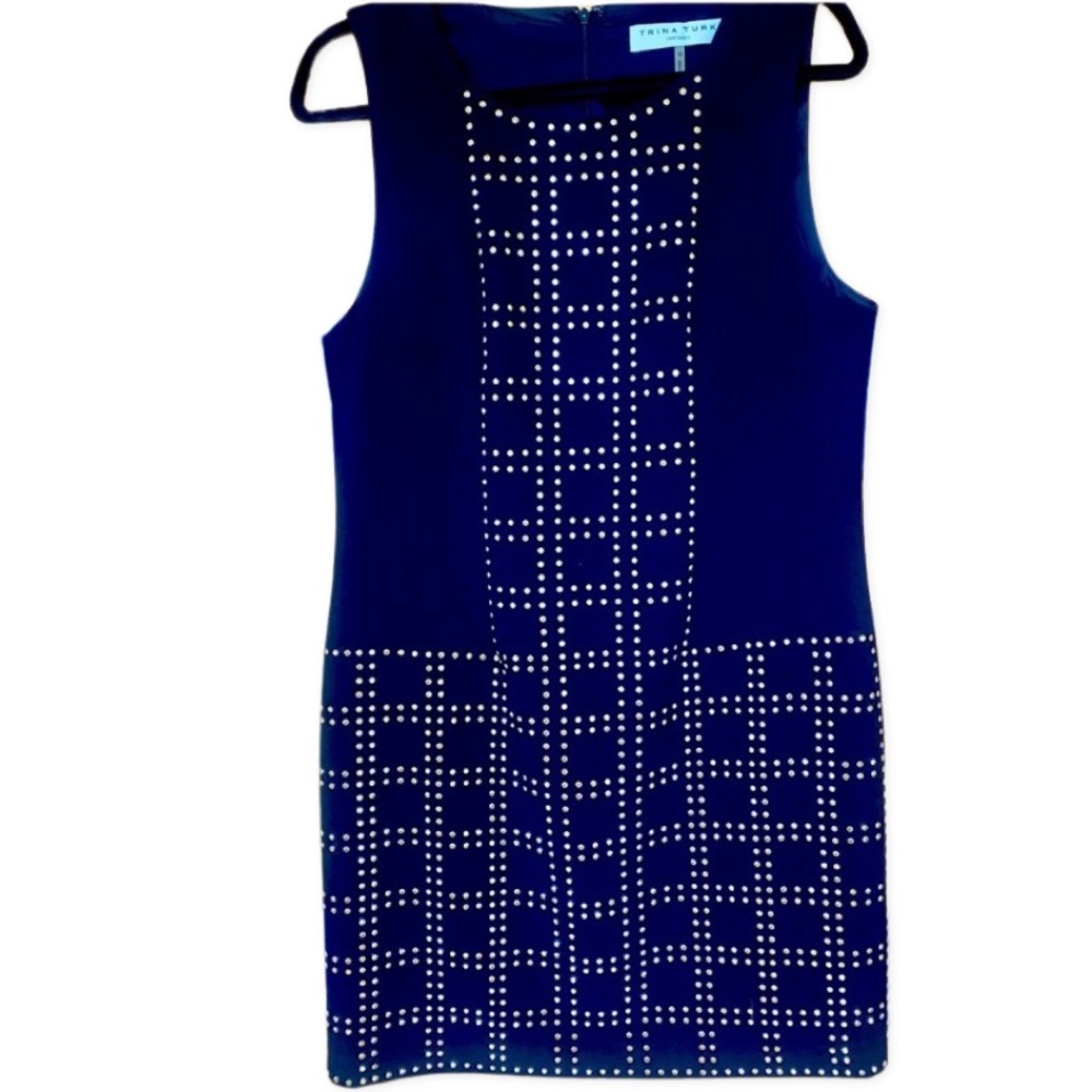 NWOT Trina Turk “Blake” Sleeveless Black Studded Dress